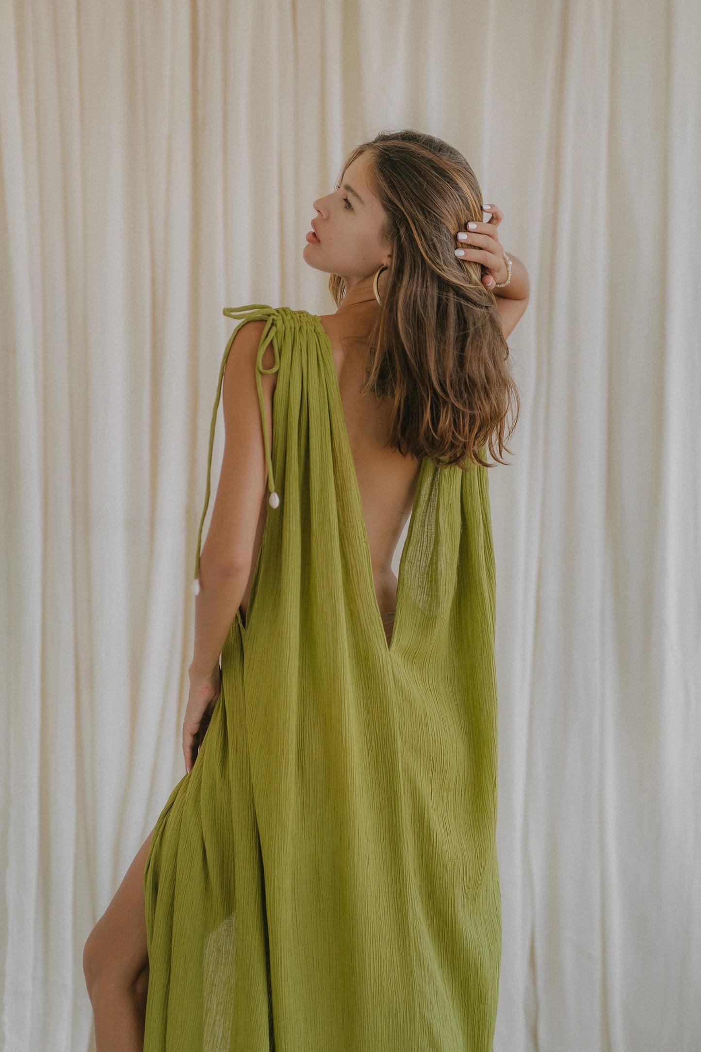 AMALFI citrus lemon x-cross dress