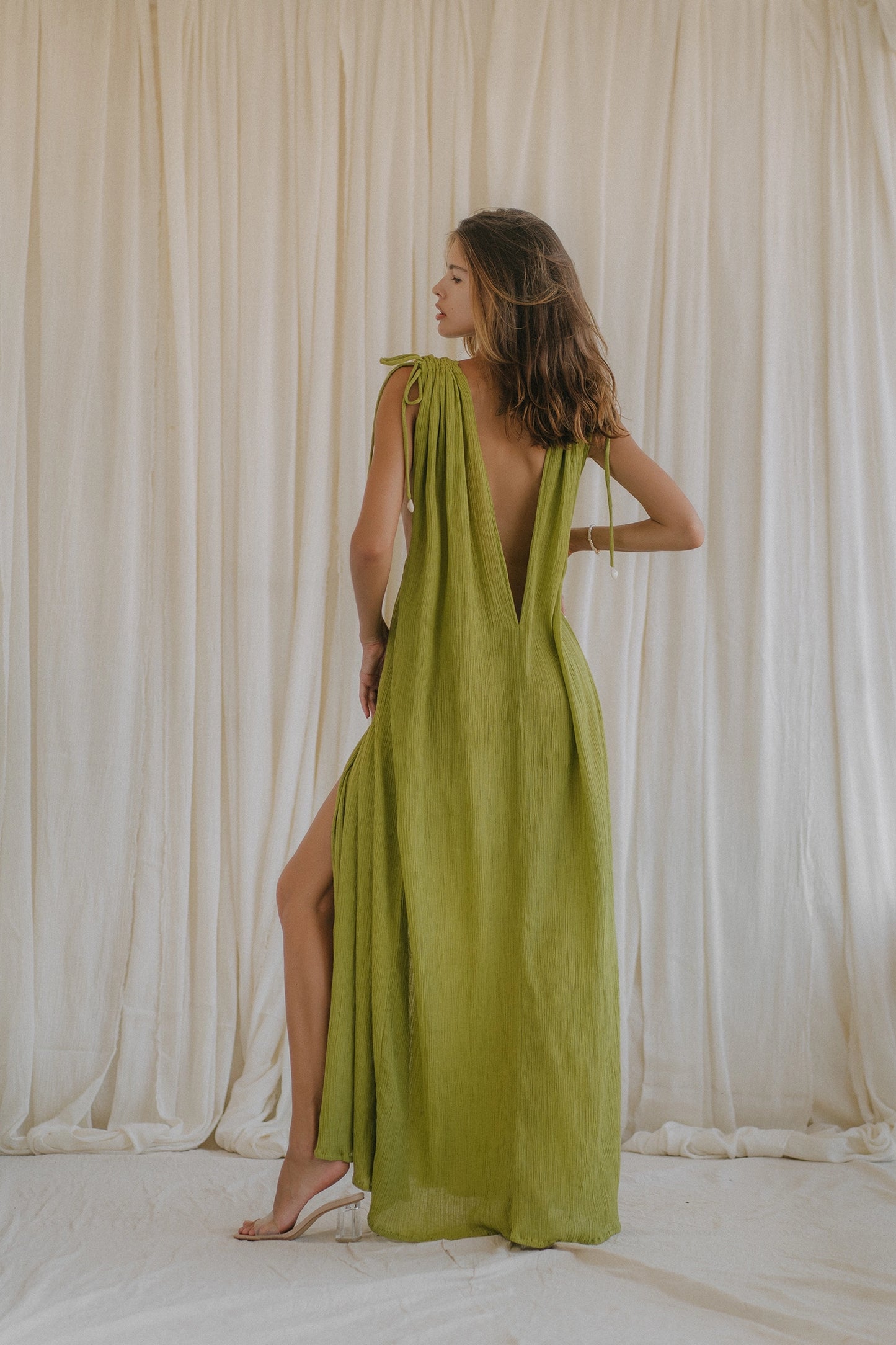 AMALFI citrus lemon x-cross dress