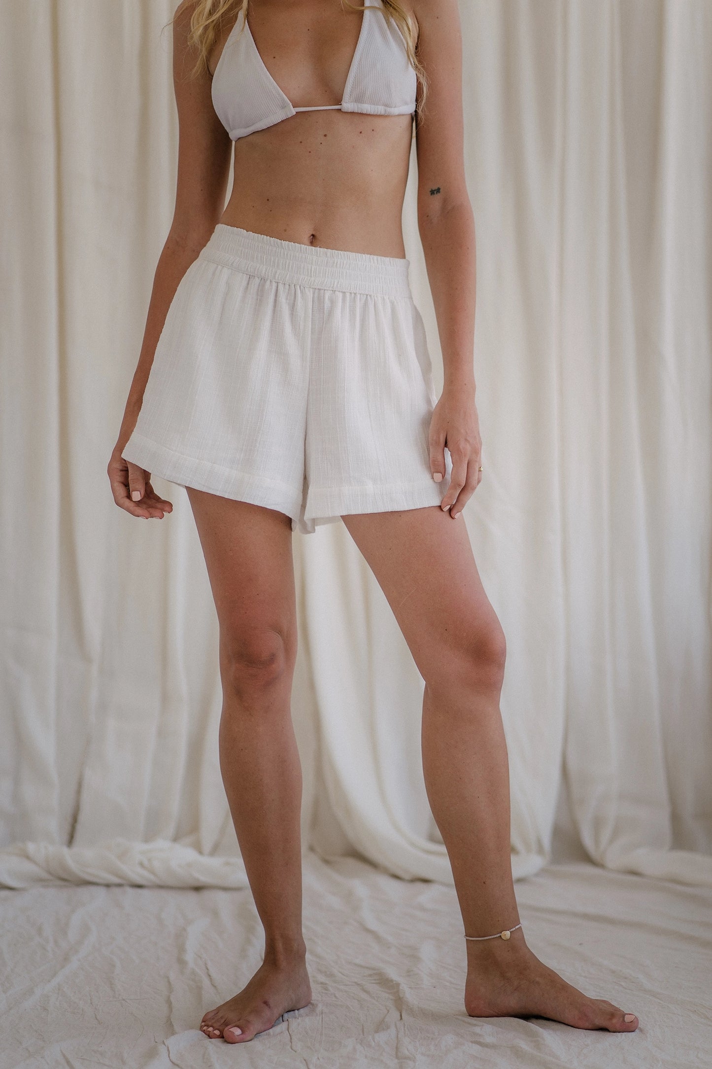 MIA white cotton shorts