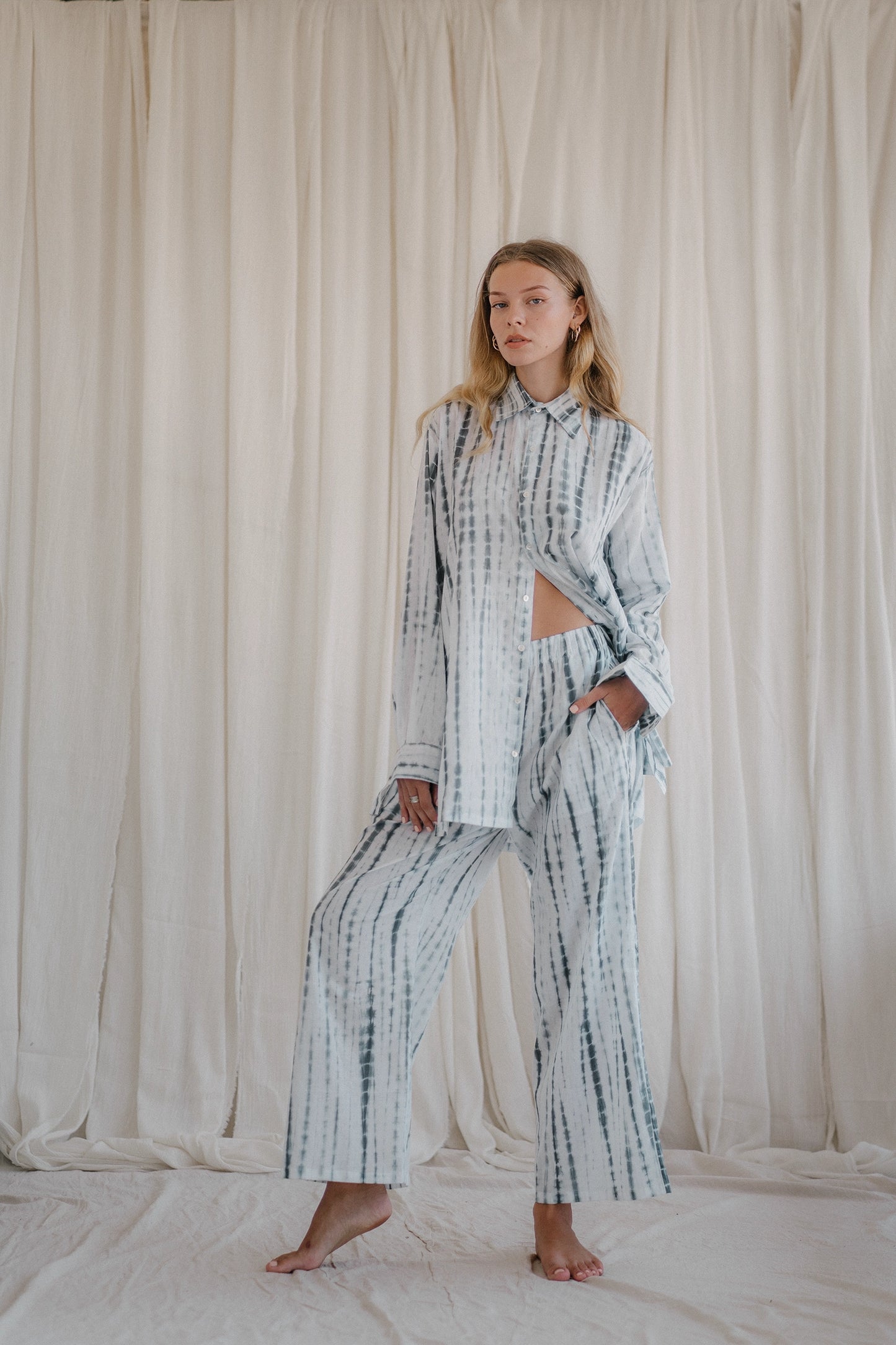 PAROS deep sea tie dye stripes shirt