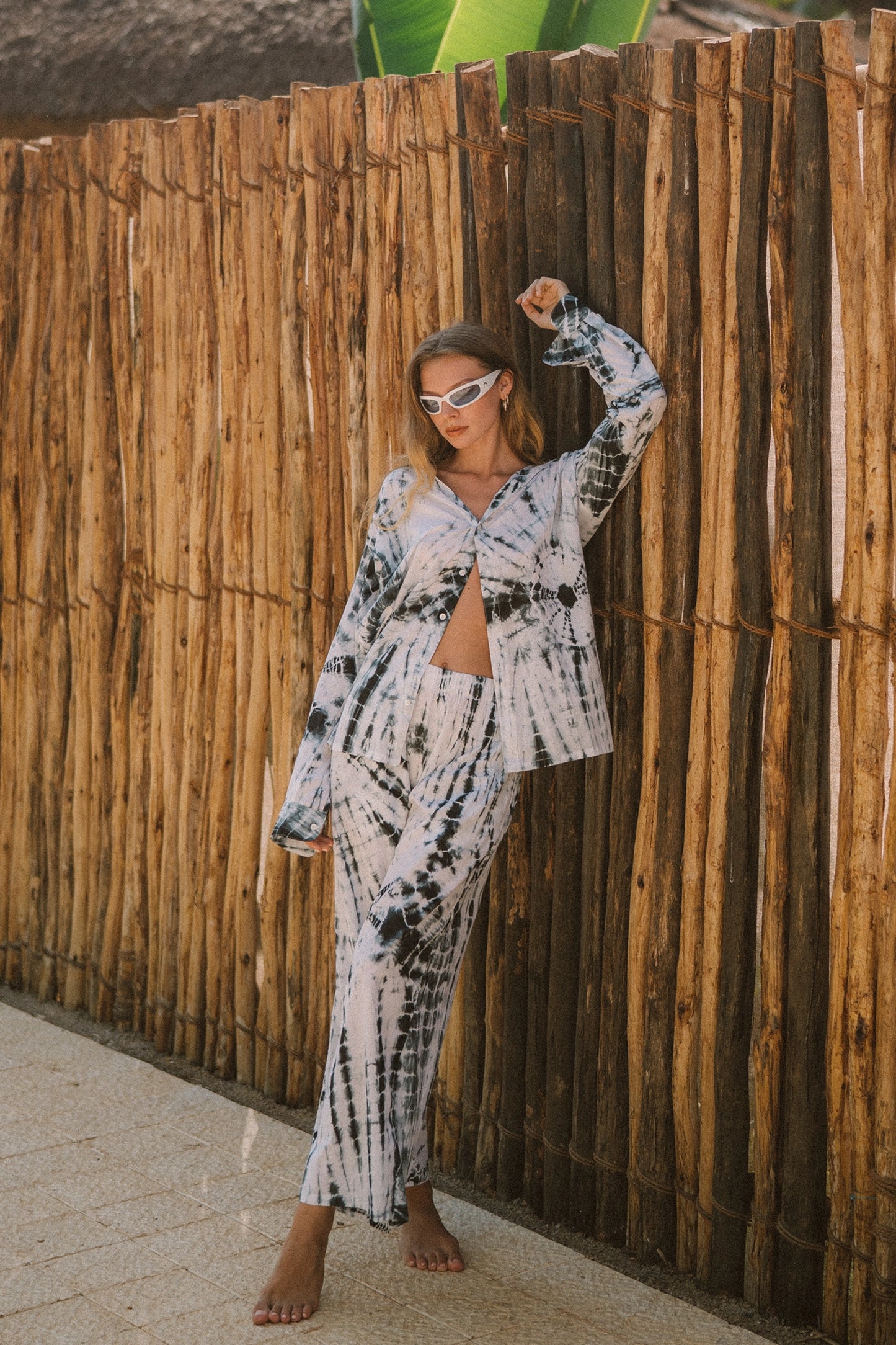 PAROS deep sea tie dye flower pants