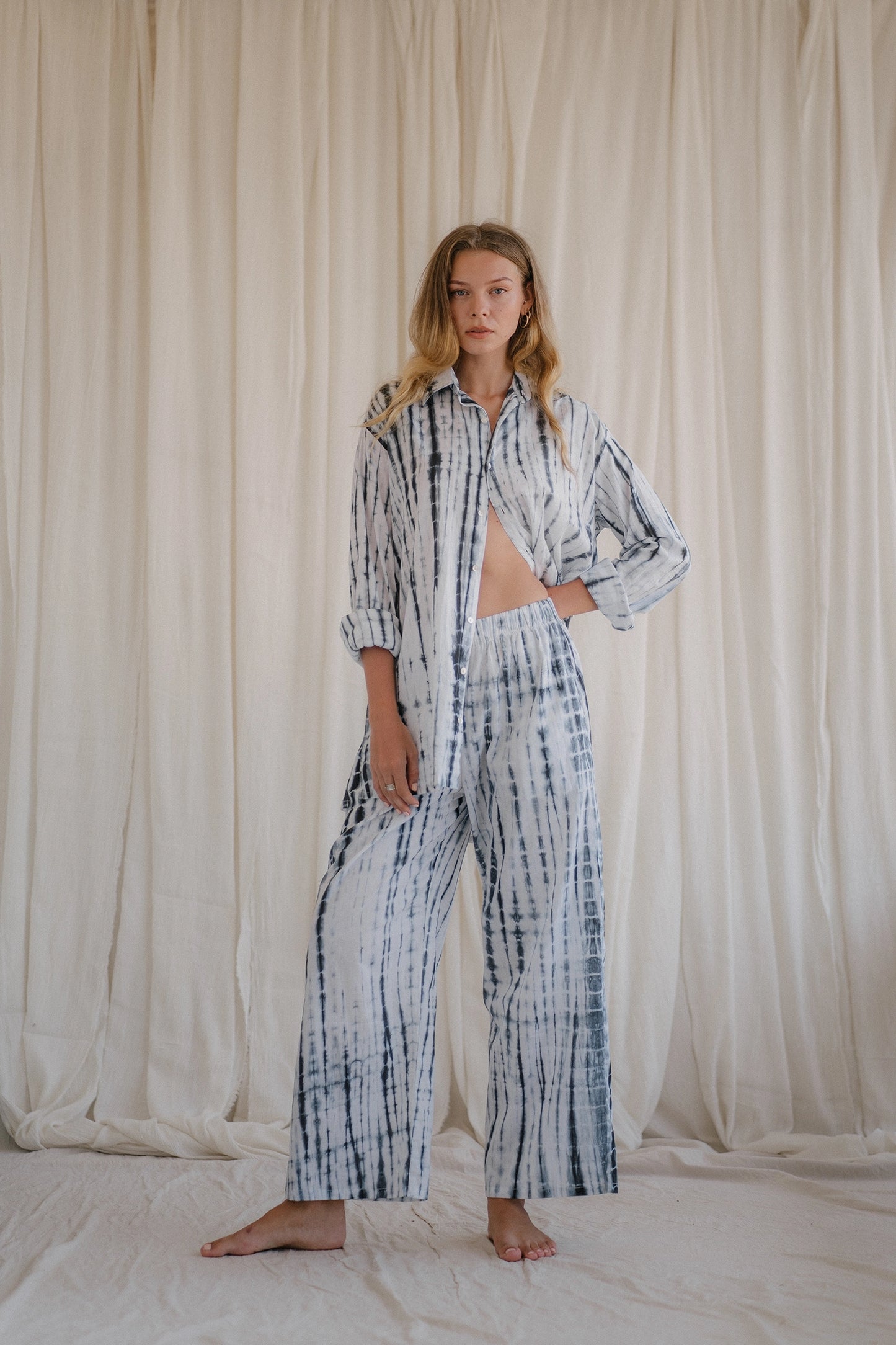 PAROS deep sea tie dye stripes shirt