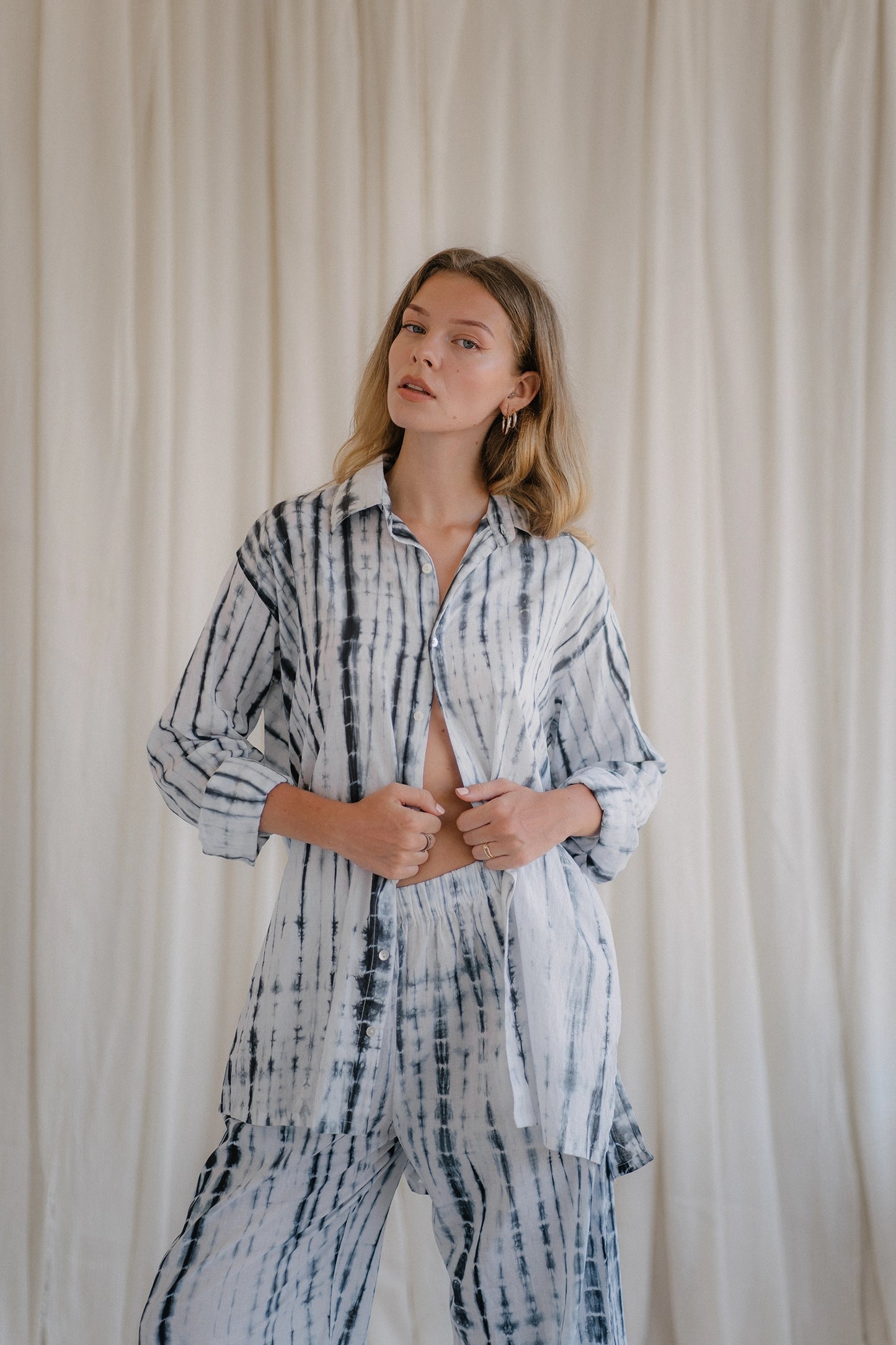 PAROS deep sea tie dye stripes shirt