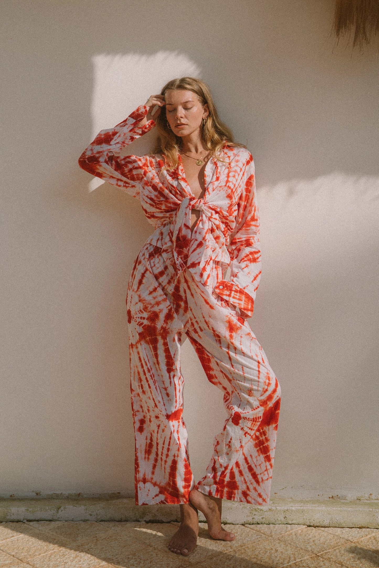 PAROS tie dye flower pants