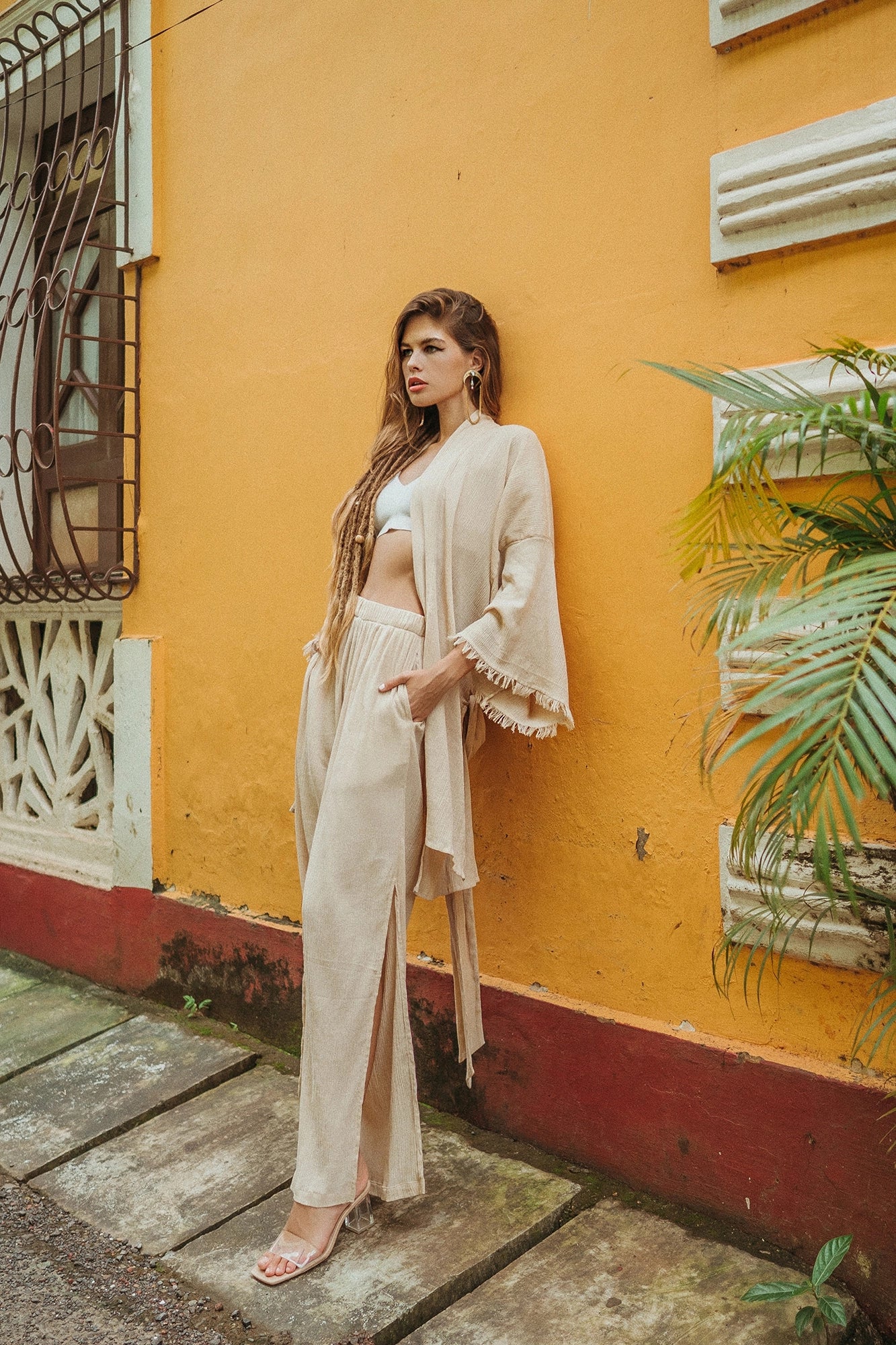 GIA beige palazzo pants