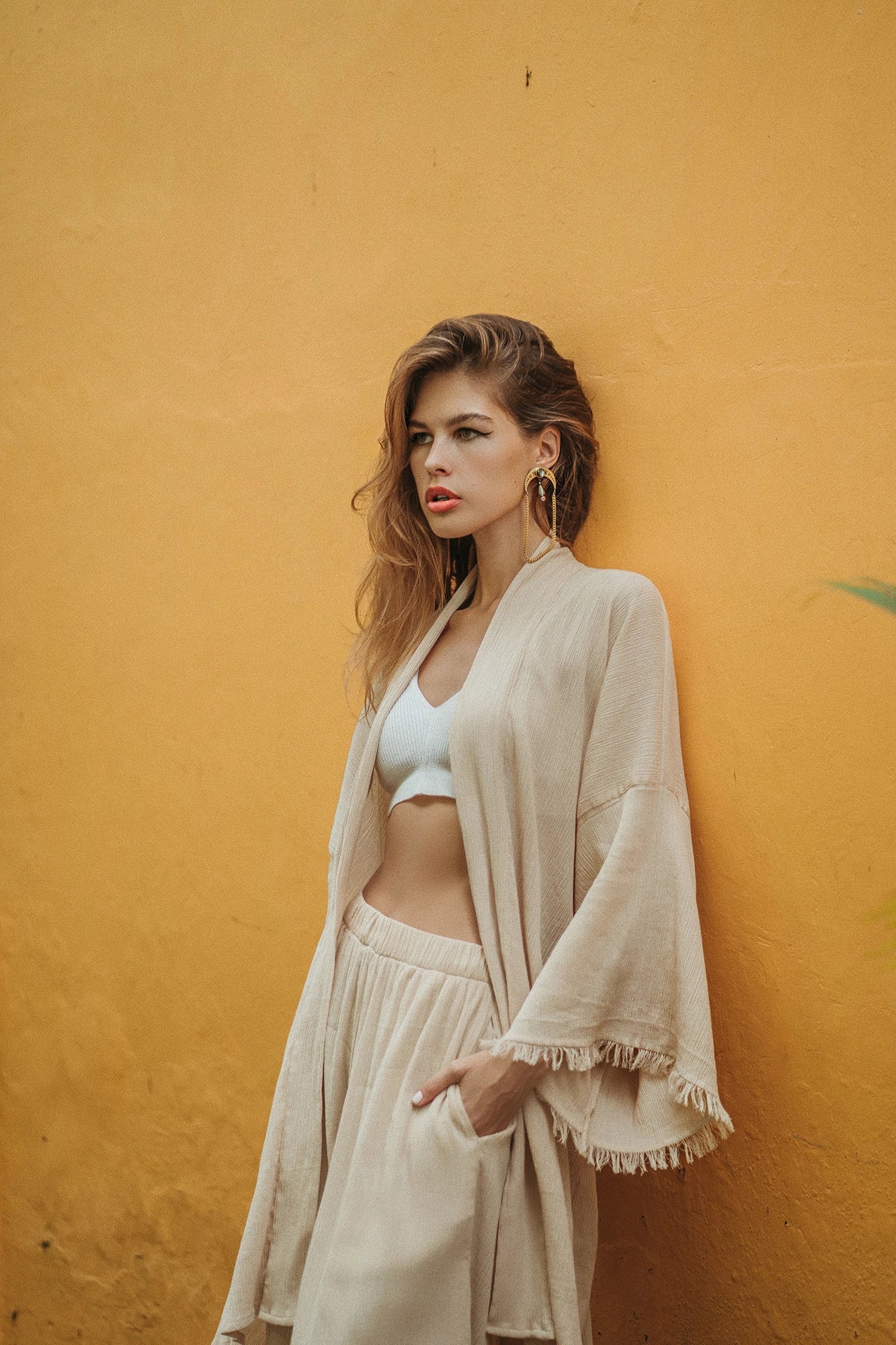 GIA beige palazzo pants