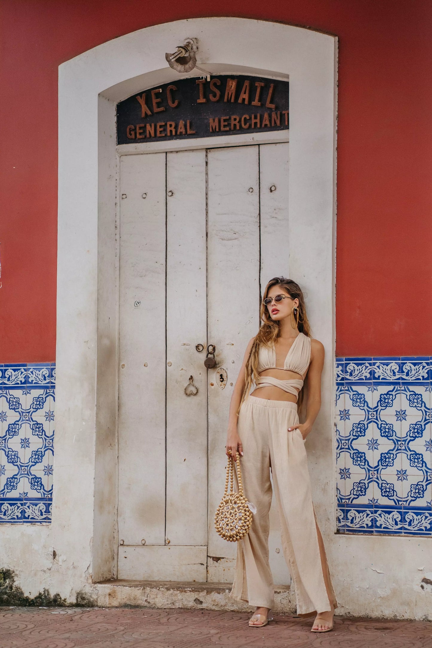 GIA beige palazzo pants