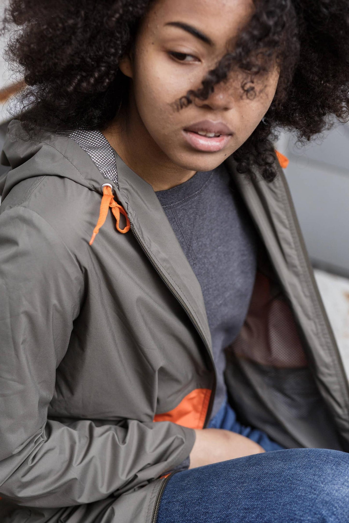 Urban unisex asymmetric raincoat