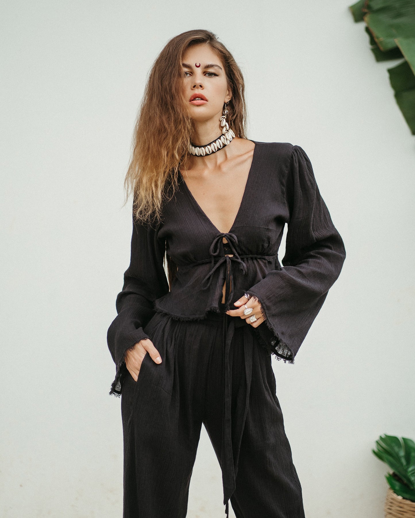 JASMINE black top with fringe