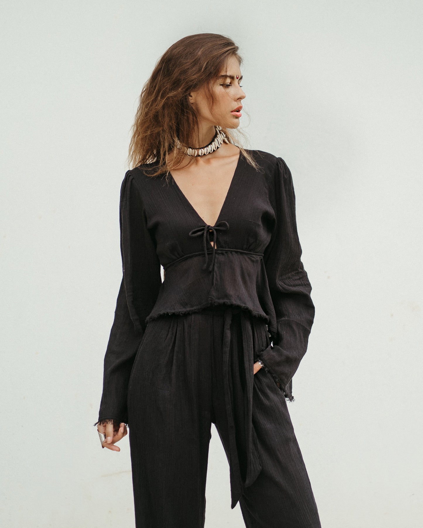 JASMINE black top with fringe