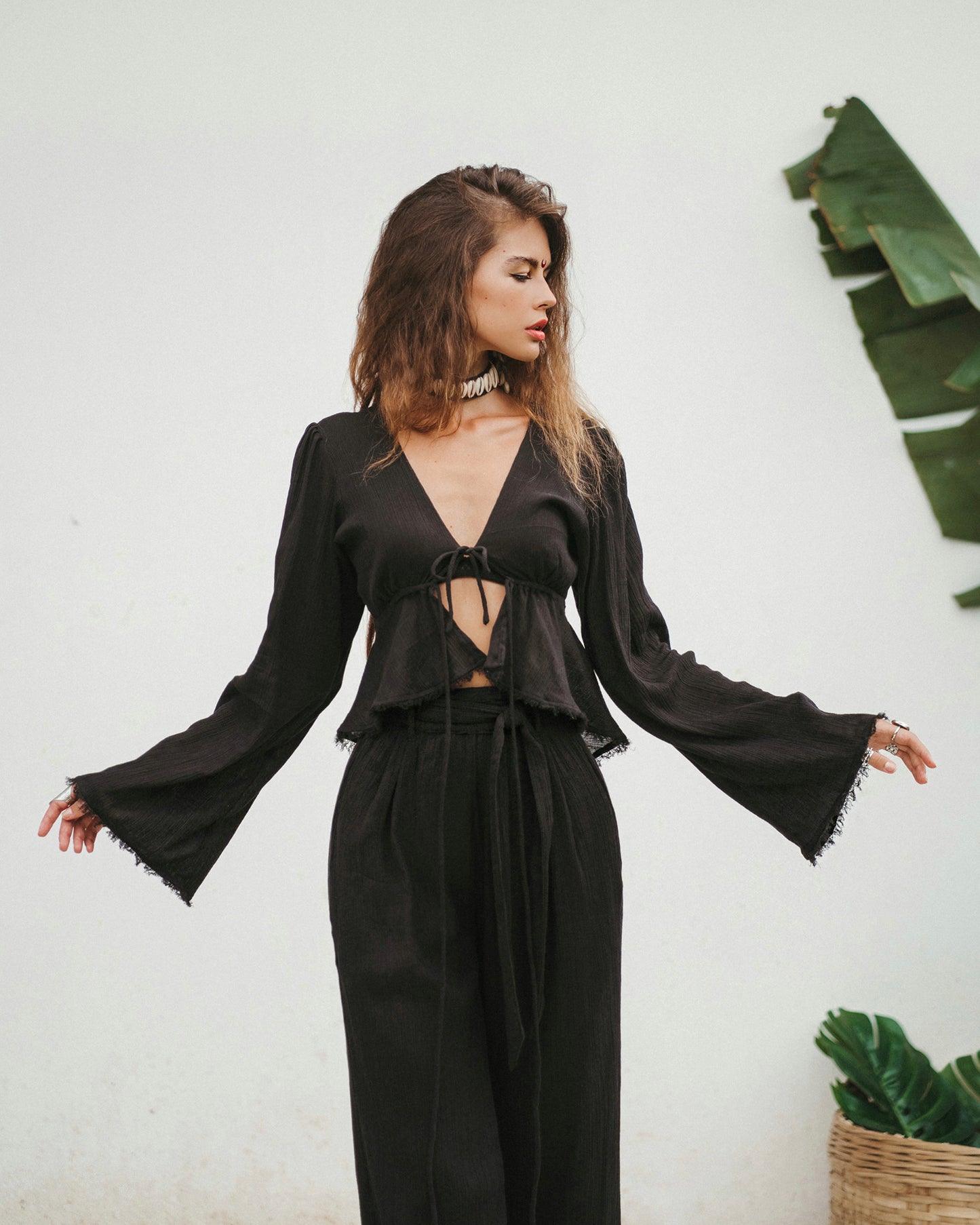 JASMINE black top with fringe