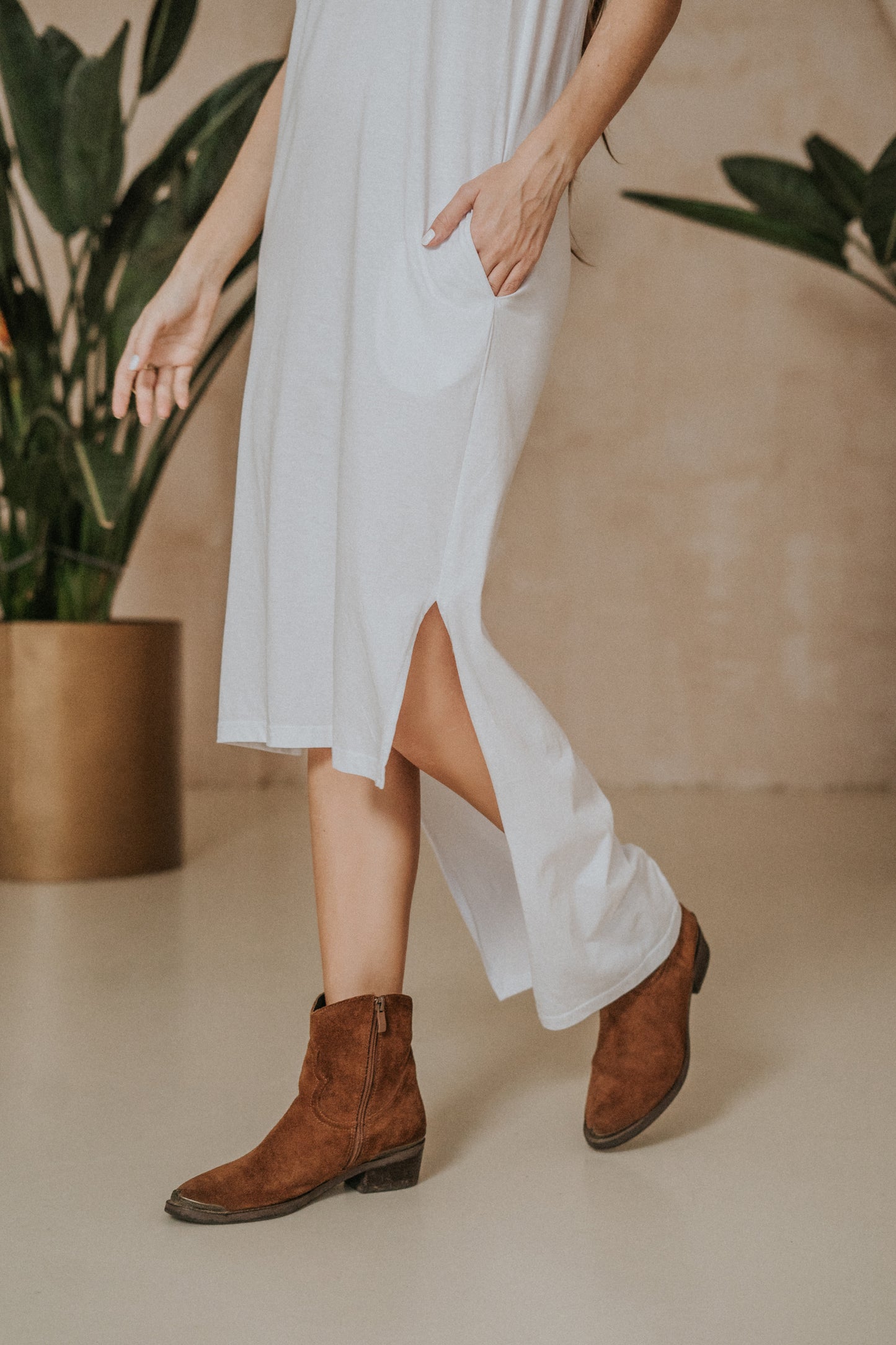 T-shirt jersey dress white