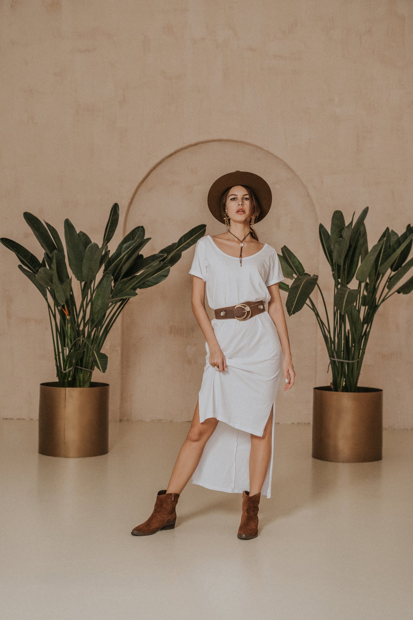 T-shirt jersey dress white