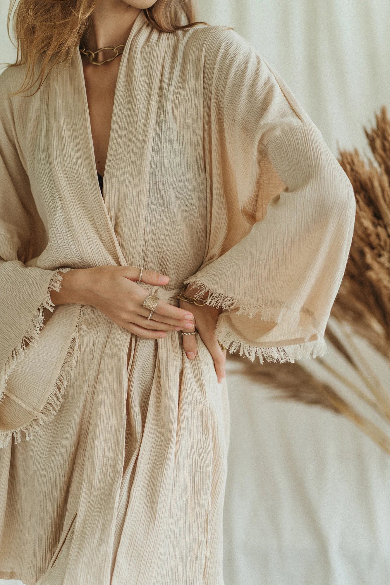 SAVANNA kimono & GIA pants in beige