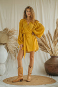 POPPY mustard boho dress