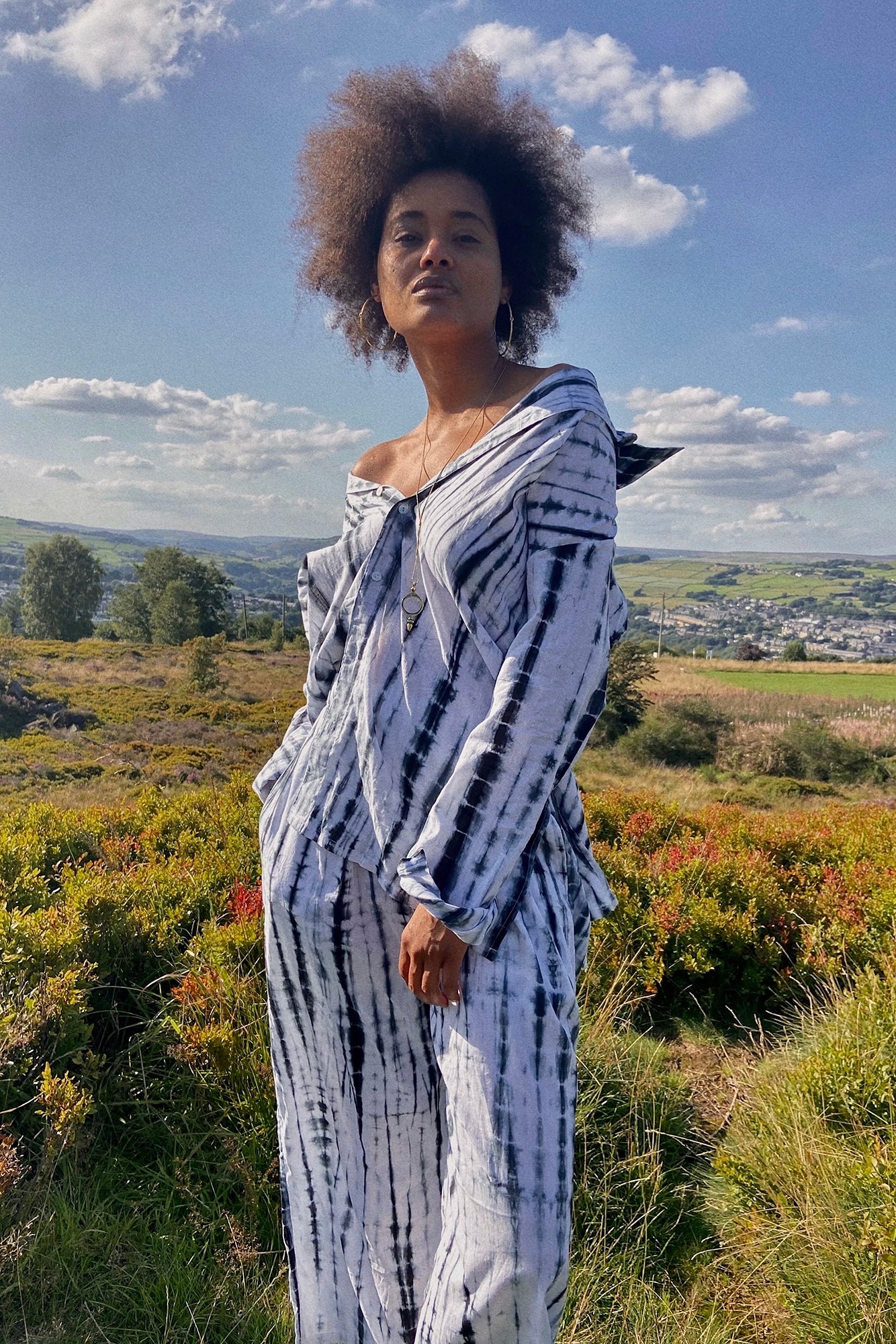 PAROS pants | deep sea striped tie-dye