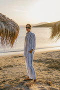 PAROS pants | deep sea striped tie-dye