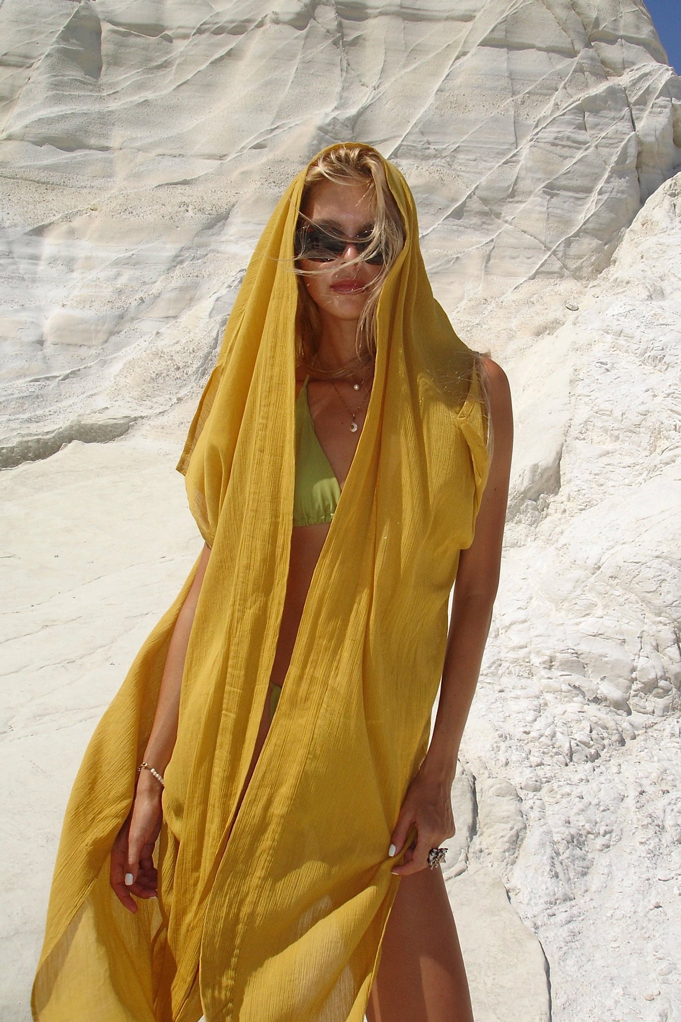 DESERT kimono dress | mustard