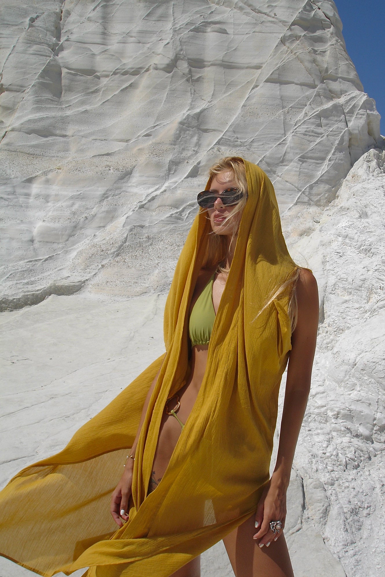 DESERT kimono dress | mustard