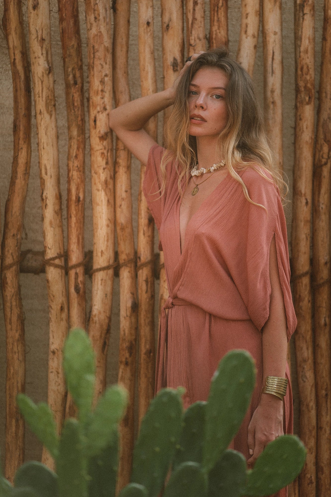 DESERT kimono dress | peach
