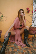 DESERT kimono dress | peach
