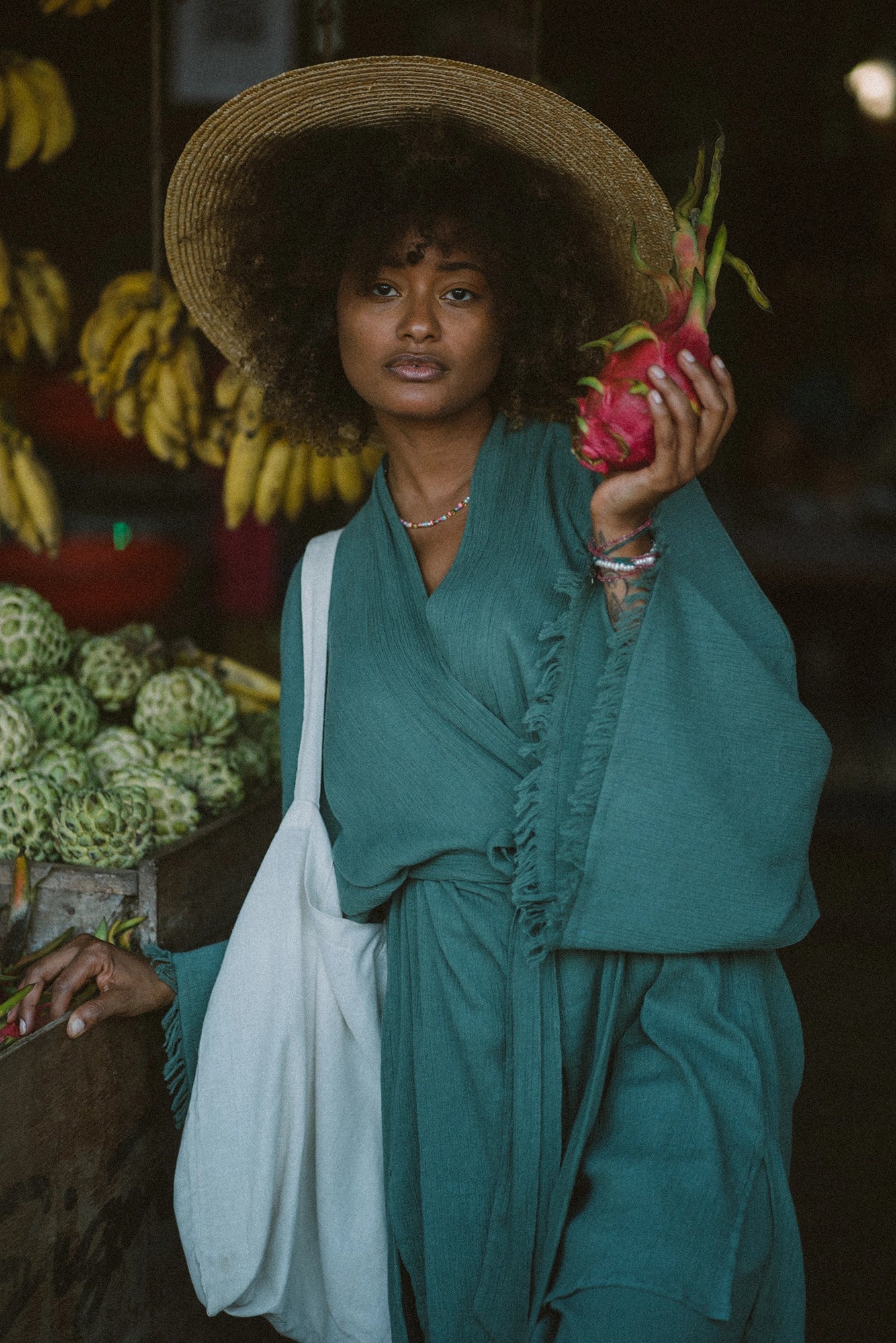 SAVANNA ocean green kimono