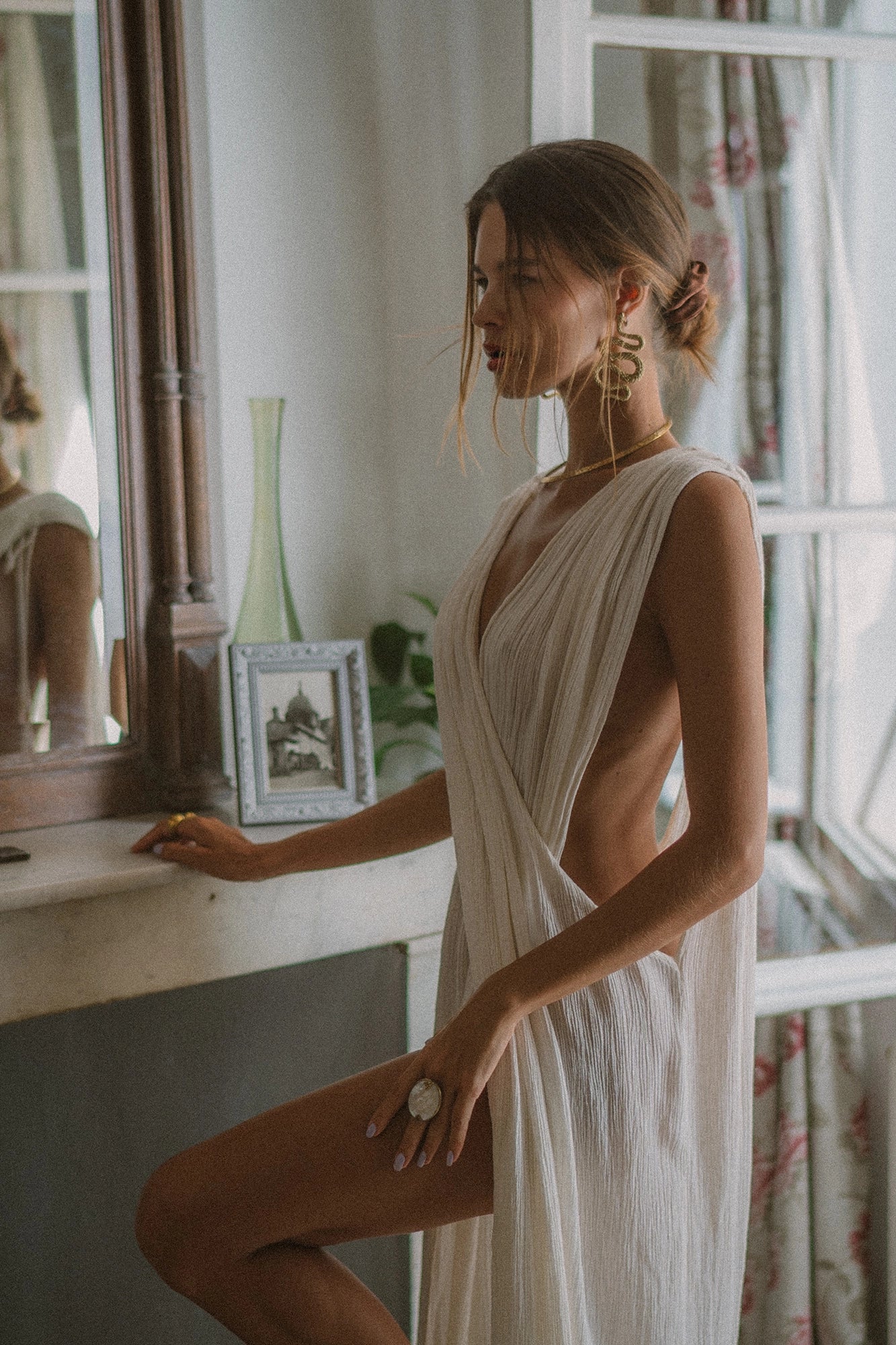 AMALFI white x-cross dress