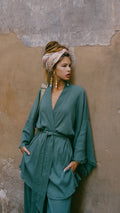 SAVANNA ocean green kimono