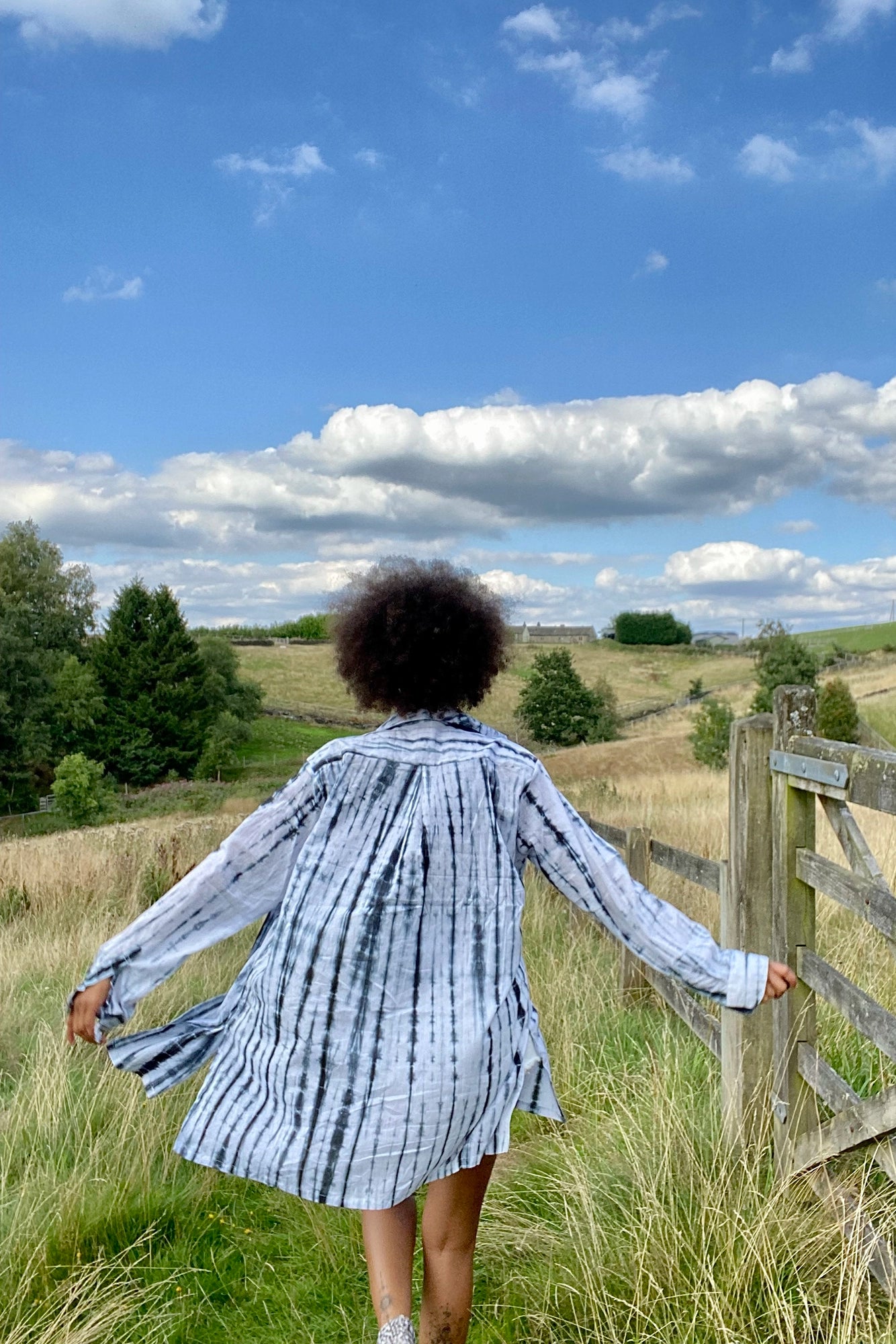 PAROS shirt | deep sea striped tie-dye