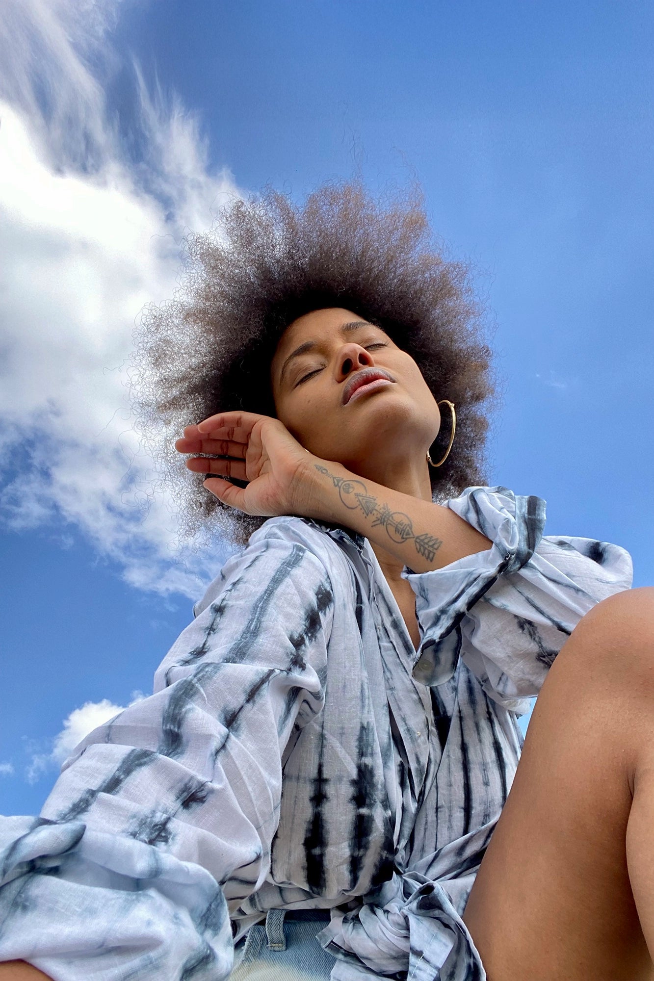 PAROS shirt | deep sea striped tie-dye