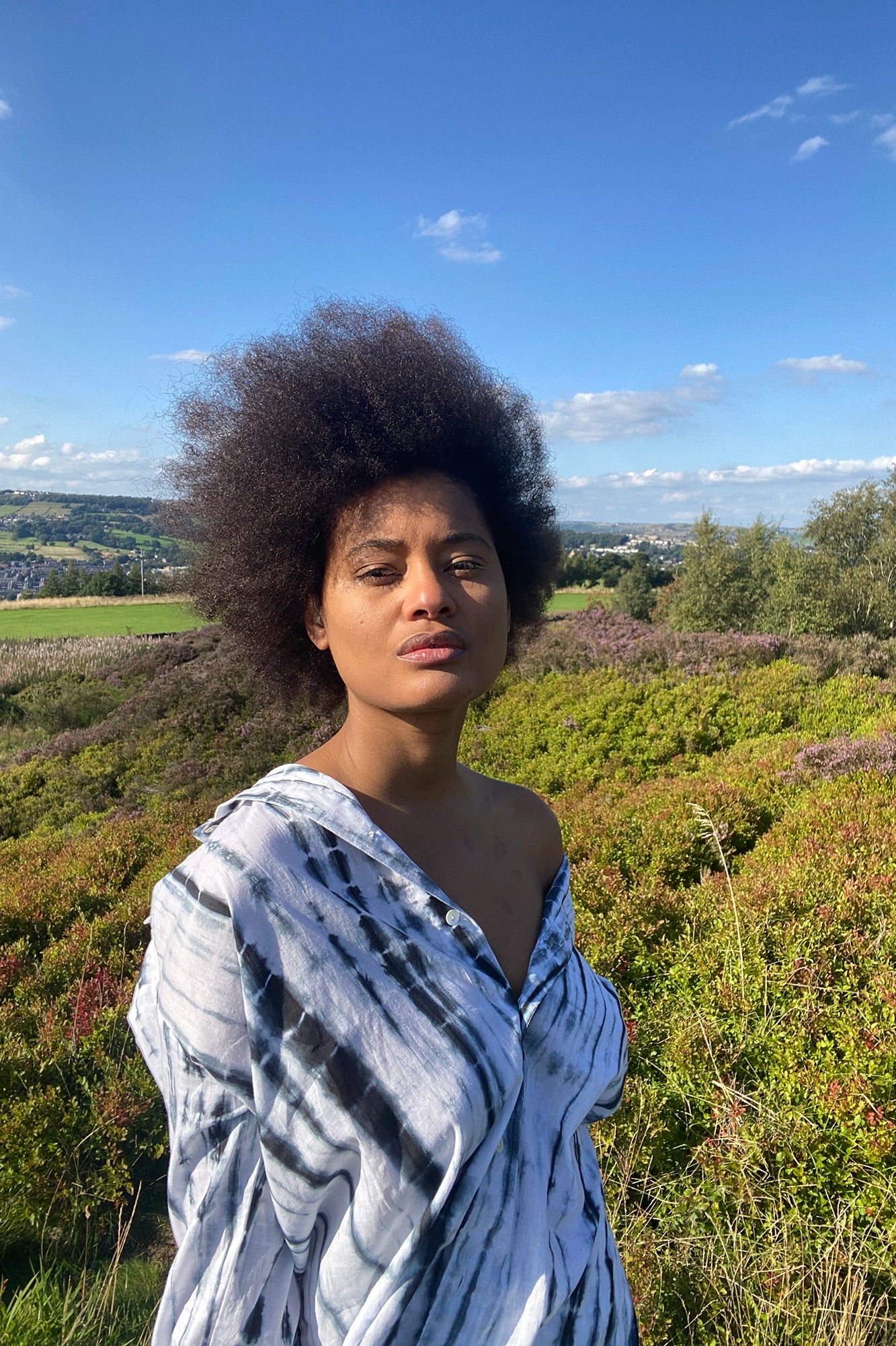 PAROS shirt | deep sea striped tie-dye