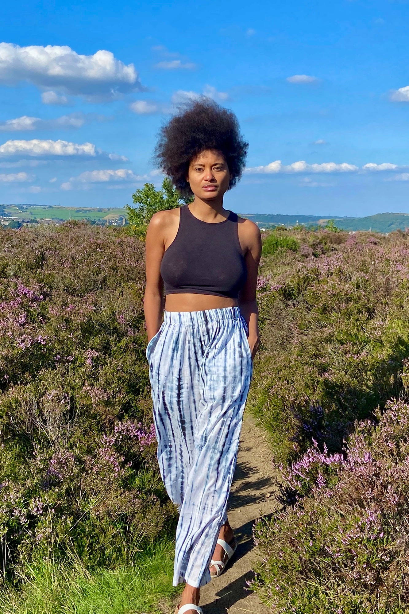 PAROS pants | deep sea striped tie-dye