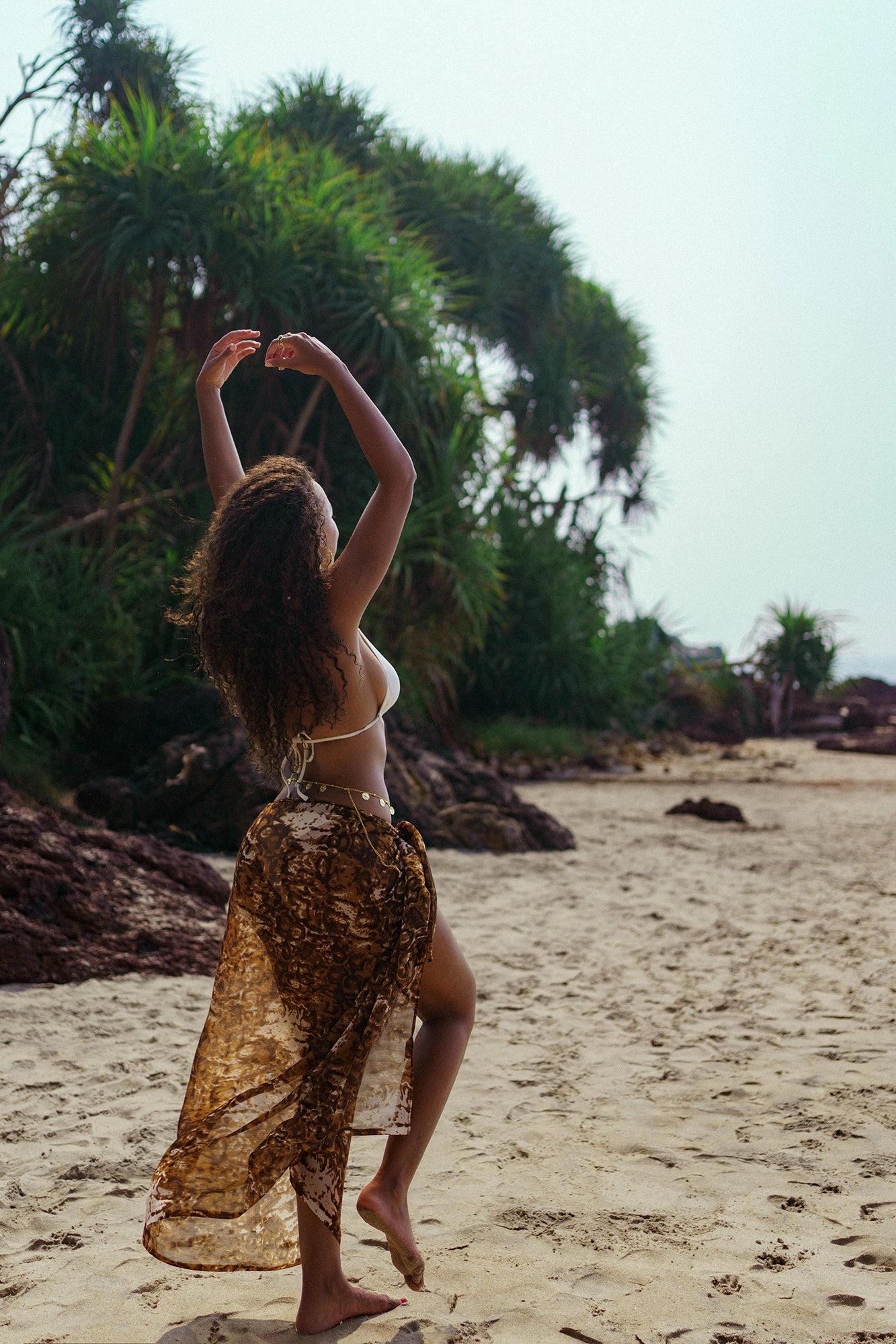 SARONG | brown printed chiffon
