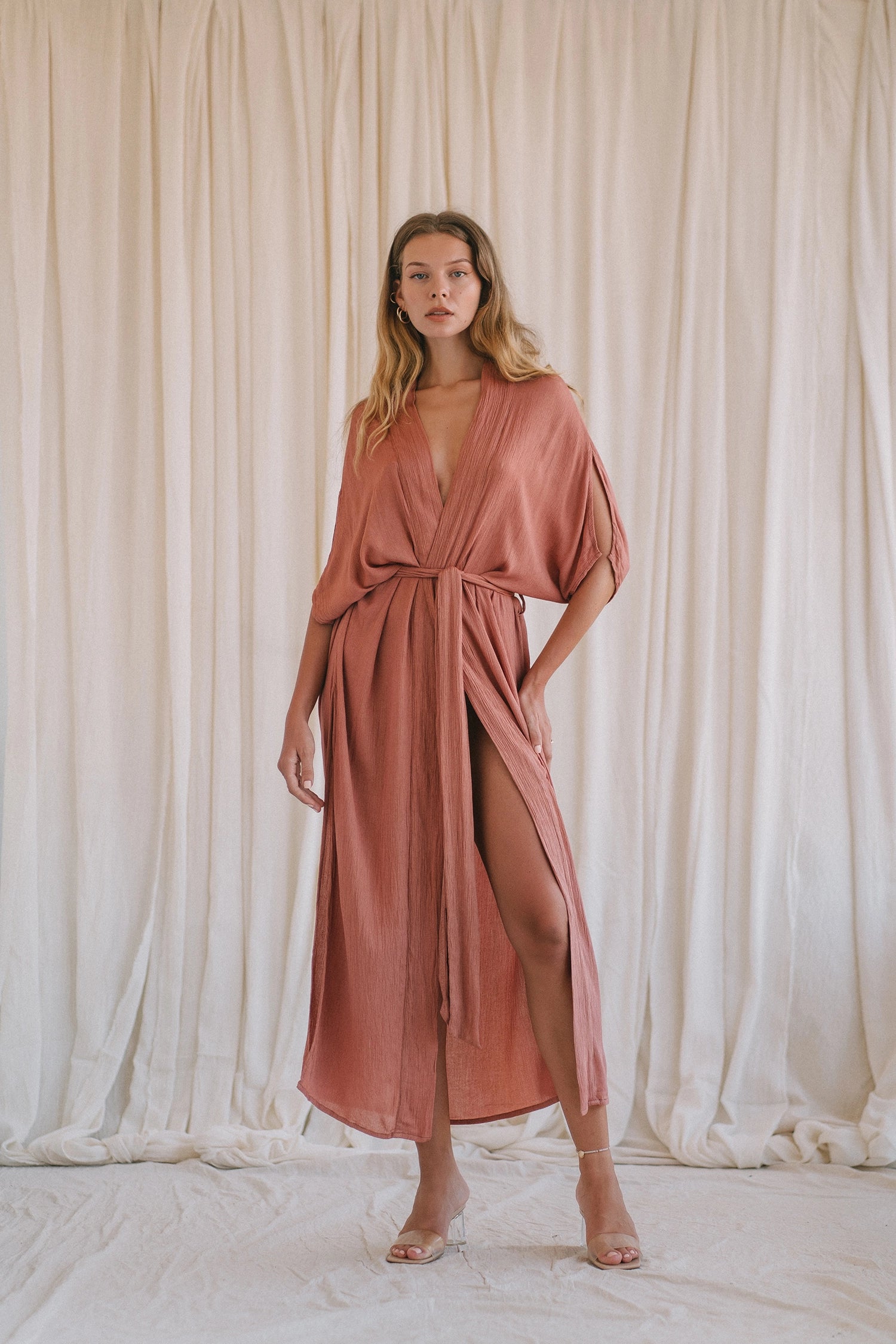 DESERT kimono dress | peach