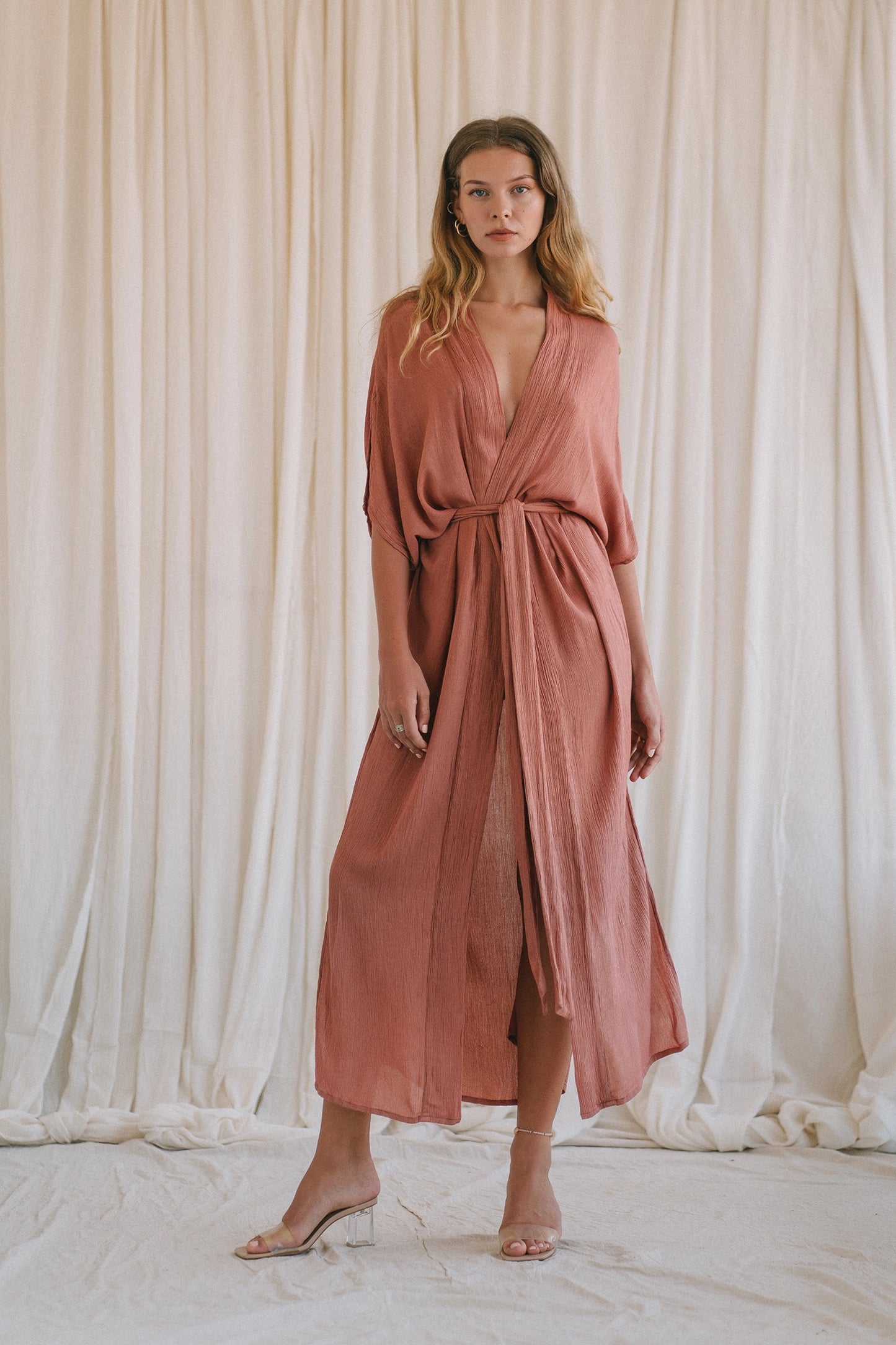 DESERT peach kimono dress