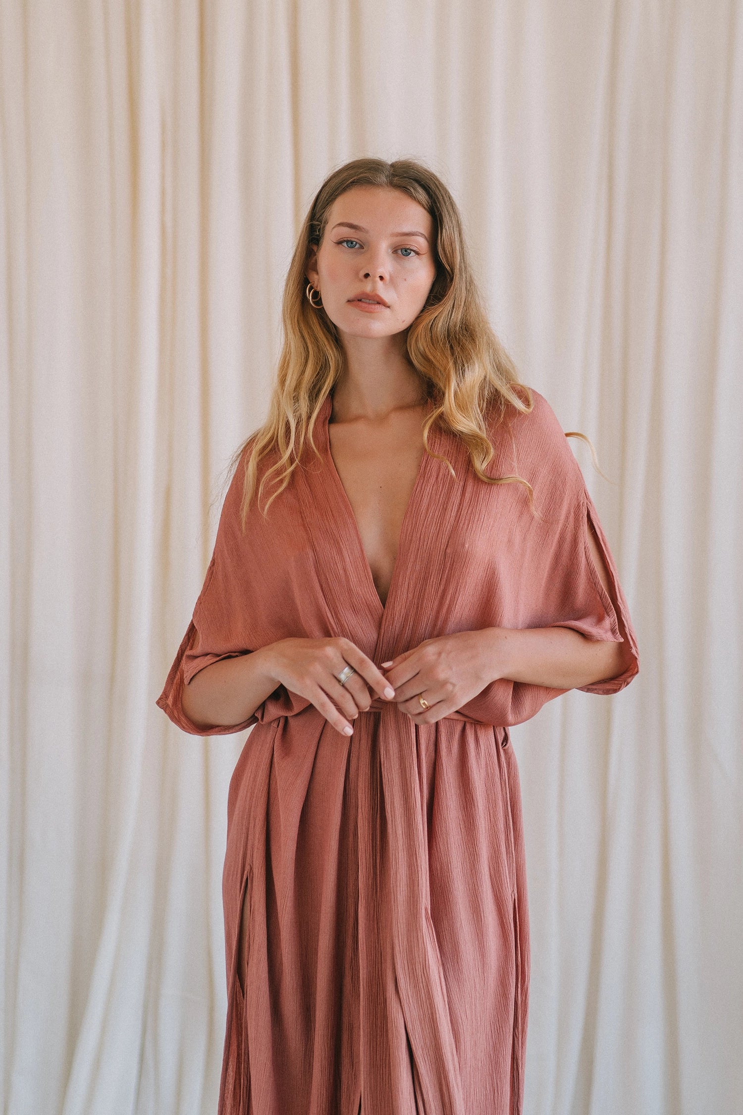 DESERT kimono dress | peach