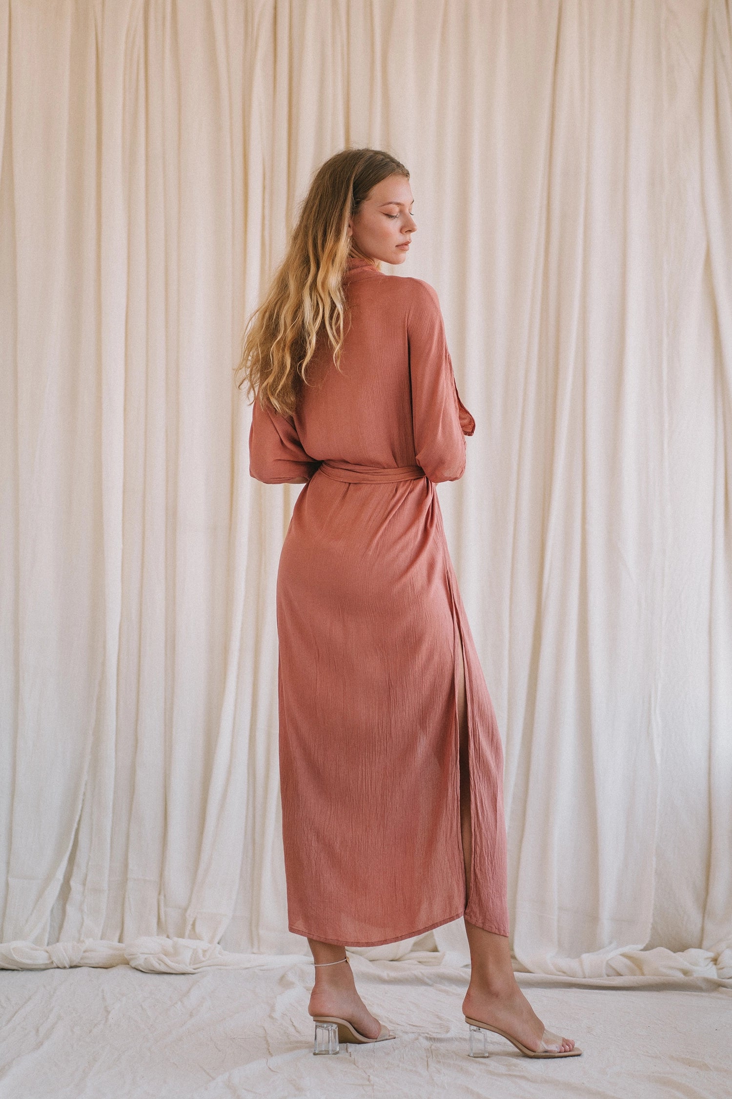 DESERT kimono dress | peach