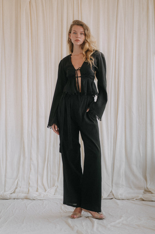 BLOOMING black palazzo pants