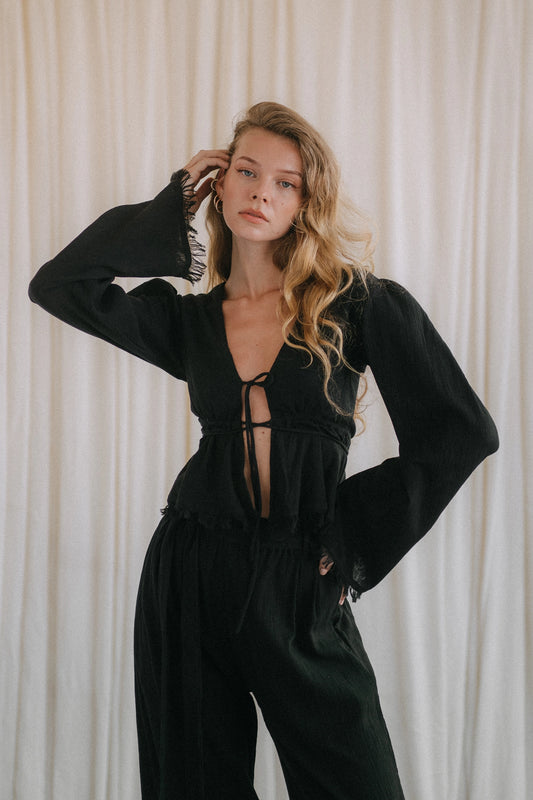 JASMINE black top with fringe