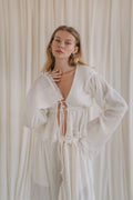 JASMINE fringed top in off-white