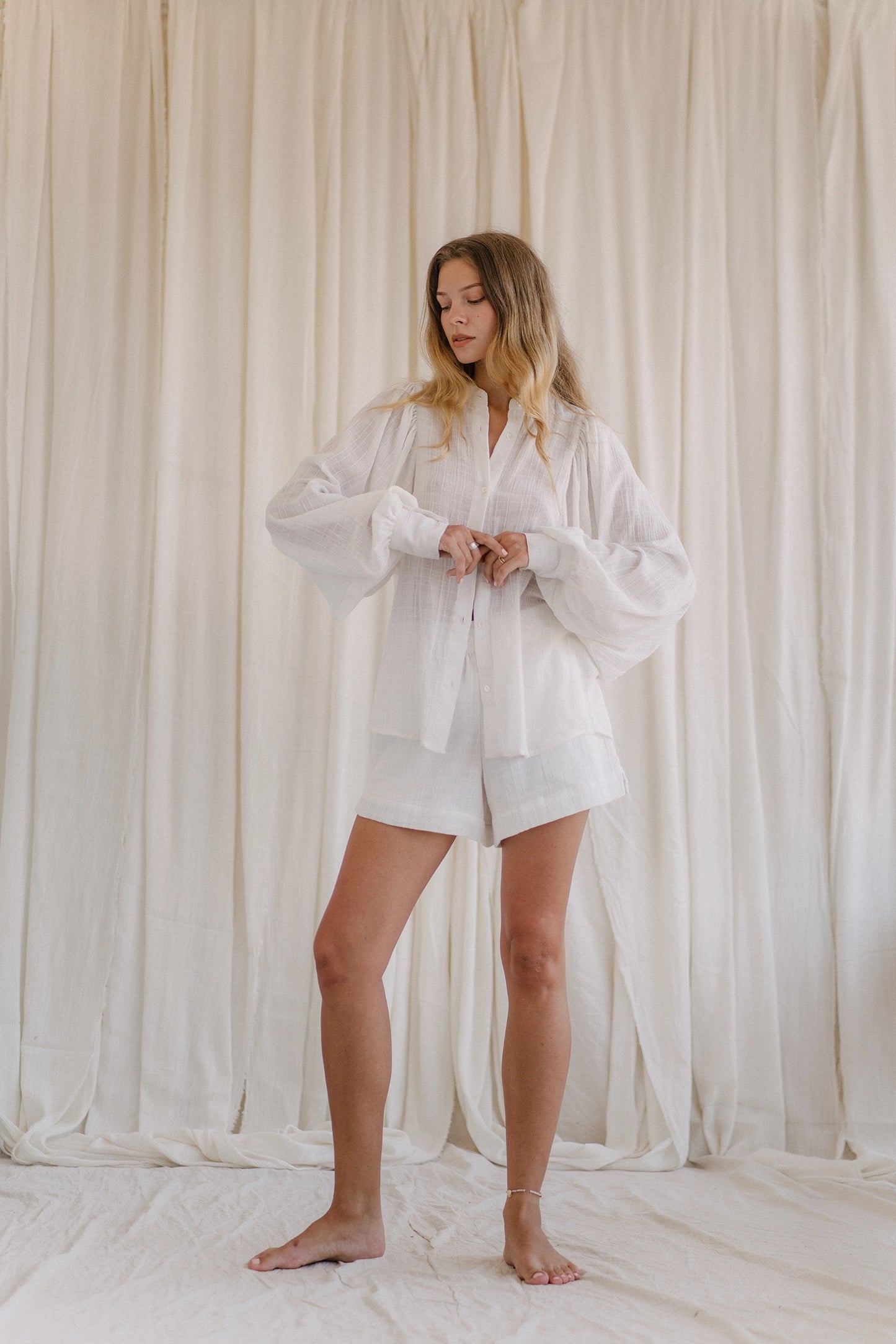 MIA white cotton blouse