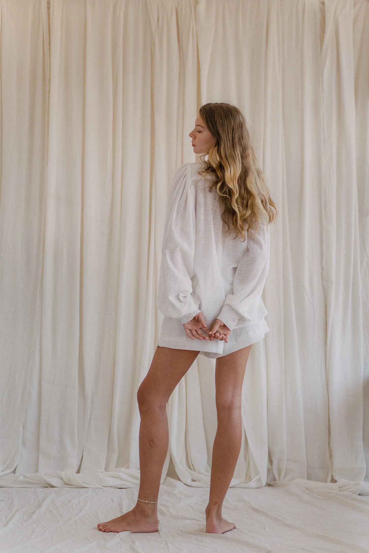 MIA SET blouse & shorts | textured cotton
