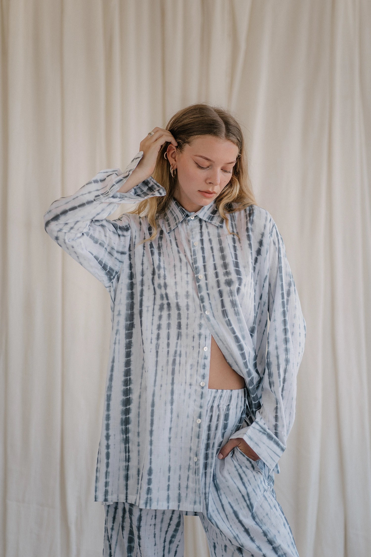 PAROS shirt | deep sea striped tie-dye