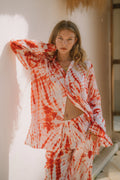 PAROS shirt | hand tie-dyeing red