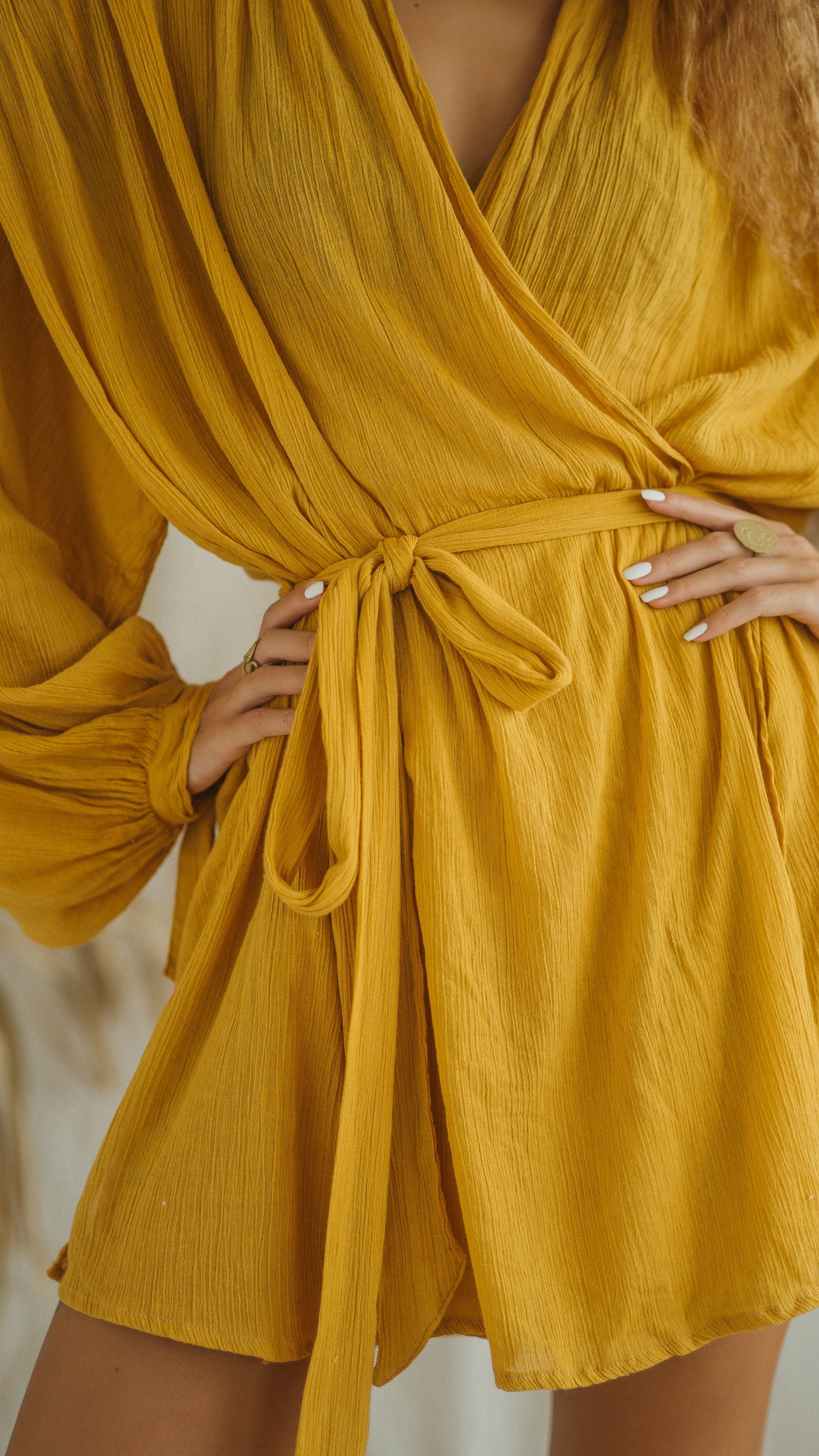 POPPY mustard boho dress