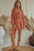 POPPY peach boho dress