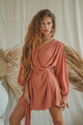 POPPY peach boho dress