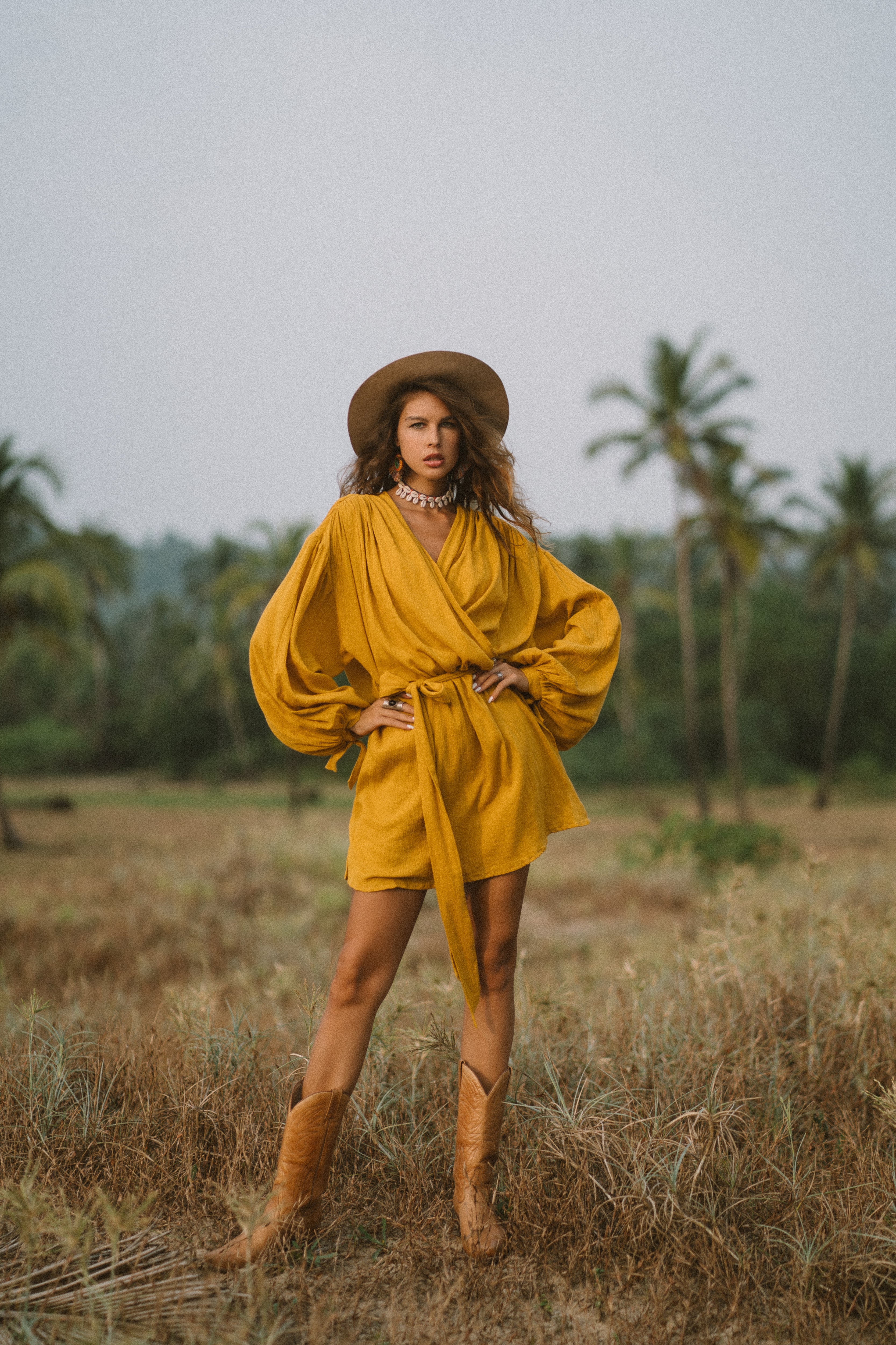 mustard bohemian dress Joyfolie Women's Aniya Boho Dress in Mustard, Medium