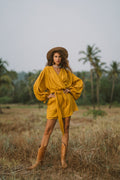 POPPY mustard boho dress