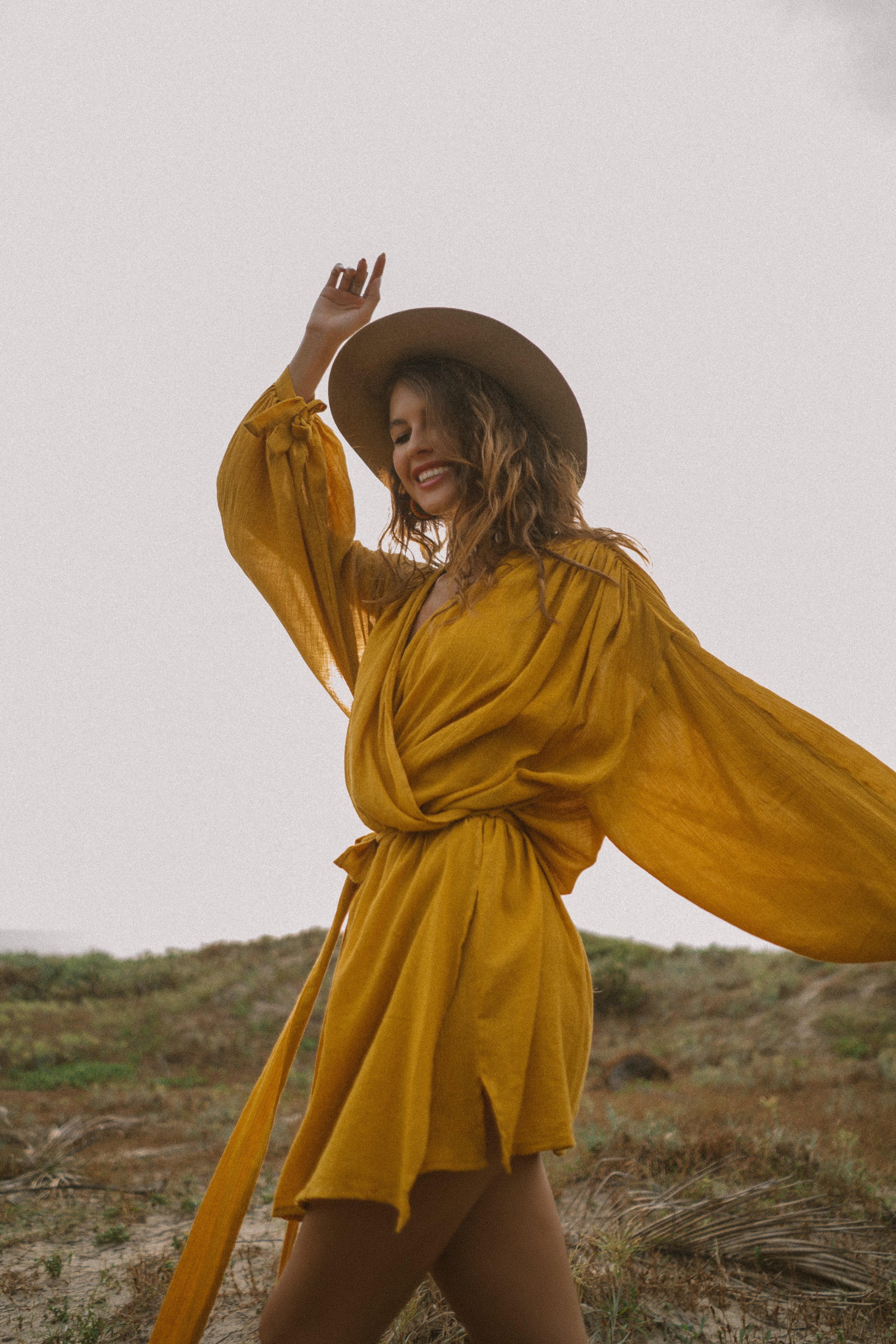 POPPY mustard boho dress